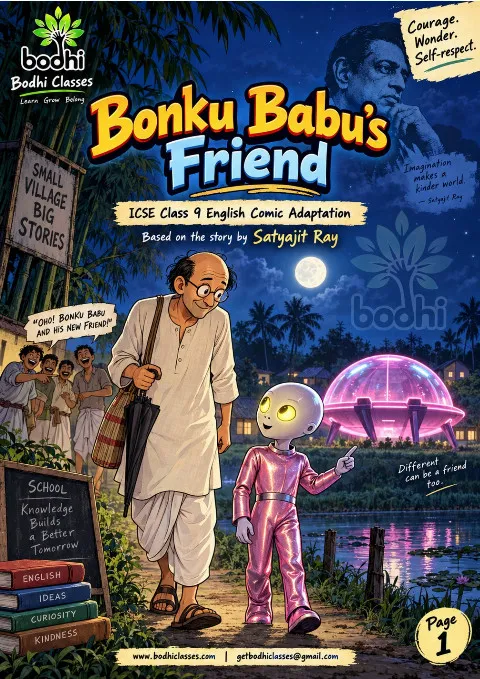 Bonku Babu’s Friend by Satyajit Ray– ICSE Class 9 English Comic Study Guide ICSE Class 9 English book cover