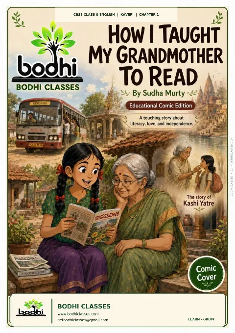 COMIC BOOK OF HOW I TAUGHT MY GRANDMOTHER TO READ | CBSE CLASS 9 ENGLISH - KAVERI BOOK book cover