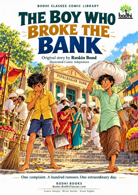 Illustrated cover showing Nathu holding a broom and dustpan, Sitaram carrying a bundle of clothes, and townspeople whispering in a busy Pipalnagar street.