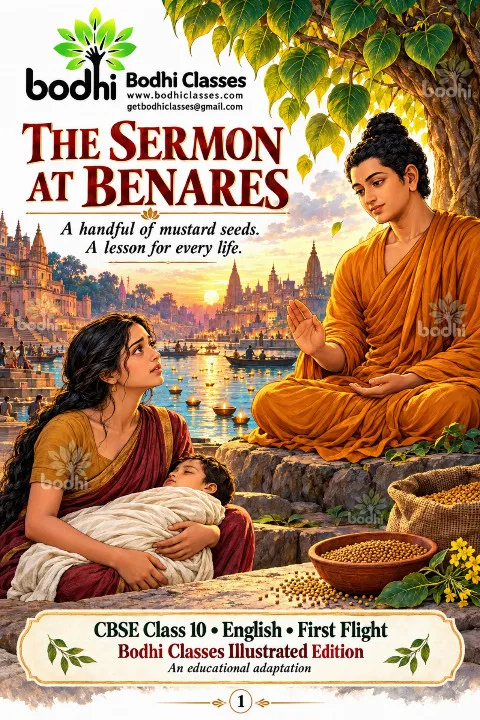 The Sermon at Benares – CBSE Class 10 English Comic PDF book cover