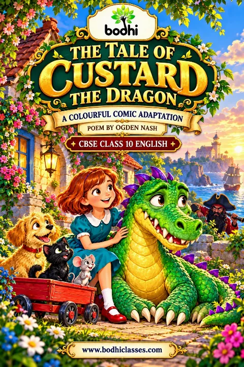 A vibrant illustrated cover showing Belinda with Custard, a green dragon with purple spikes, along with her kitten Ink, mouse Blink and dog Mustard. A pirate appears near the little white house in the background. The cover carries the Bodhi